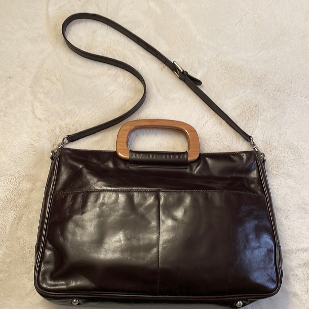 JOOP! Wood Handle Leather Briefcase